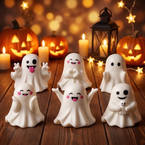 6PCS Halloween Ghost Figurines Set - Playful Desktop & Tabletop Decorations