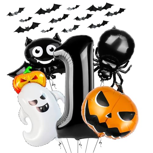 First Halloween Balloon Set for Kids First Birthday Party Decorations - Black & Orange