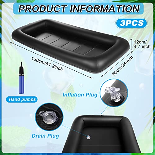 Black Inflatable Serving Bar Cooler - 52 Inch Party Drink Cooler Set (3pcs) & Pump