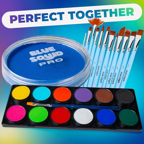 Neon Sky Blue Face Paint - Water Based Single Cake for Kids & Adults, 30g