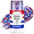 Patriotic Hexagon Glitter Stick for Face Hair Body - 4th July Independence Day Accessories - Hexagons-1