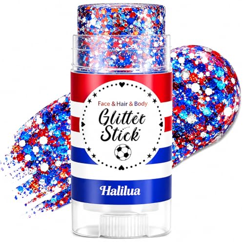 Patriotic Hexagon Glitter Stick for Face Hair Body - 4th July Independence Day Accessories - Hexagons-1