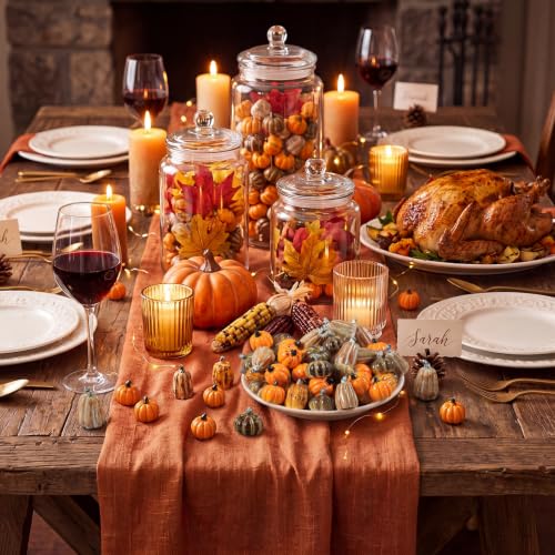Fall Mix Mini Pumpkins Set - 80 Resin Decorations for Thanksgiving & Fall Crafts