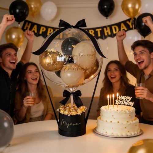 16 Inch Bubble Balloons Set - 25 Pack Party Decorations - Odorless & Durable