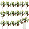 Fall Artificial Pumpkin Picks with Eucalyptus Pinecones & Berries - 16 Pack, 9 Inch Holiday Flower Decorations