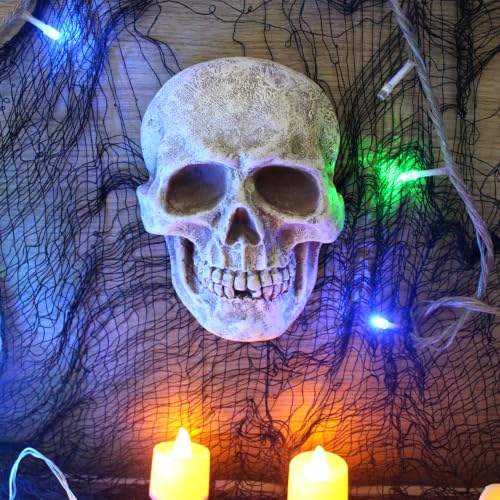 Halloween Skeleton Wall Decor - Realistic Skull Prop for Haunted House & Spooky Displays
