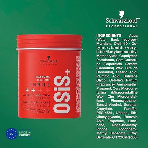 OSiS+ Thrill Fibre Gum - Medium Hold Styling Paste for Flexible Control & Natural Shine