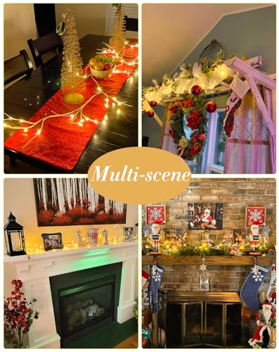 6FT Battery-Operated Birch Garland with 48 LED Lights for Fireplace Decor