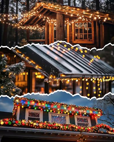 Outdoor String Light Gutter Clips - 100 Metal Weatherproof Securing Hooks for Xmas & Holiday Decor - White Variation of THIS listing