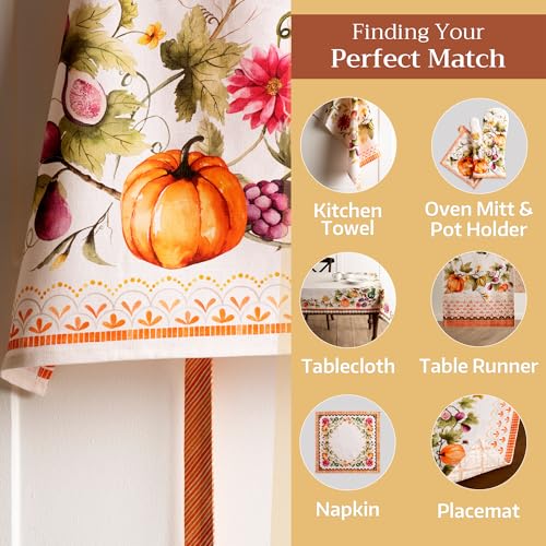 Maison d'Hermine Women's Aprons with Pocket - Pumpkin Garden Variation