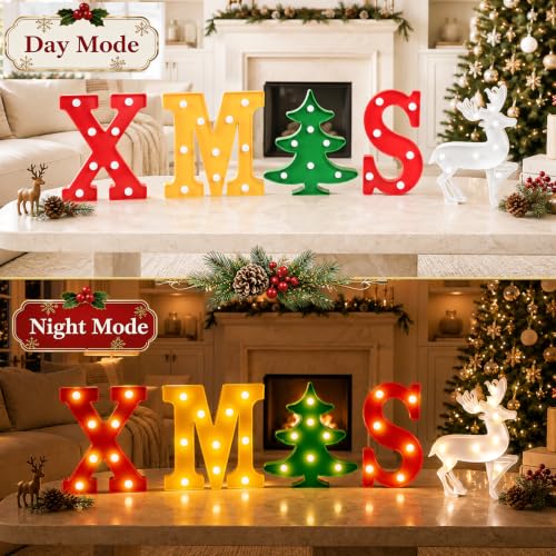 Christmas Marquee Light Up Letters - Deer Letter Christmas Light