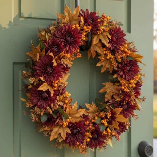 Heavy Duty Black Wreath Hanger Over-the-Door Hook for Seasonal Decorations