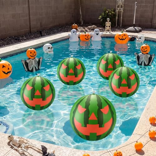 Halloween Inflatable Watermelon Pool Float - 12 Inch Watermelon Beach Ball Set of 3