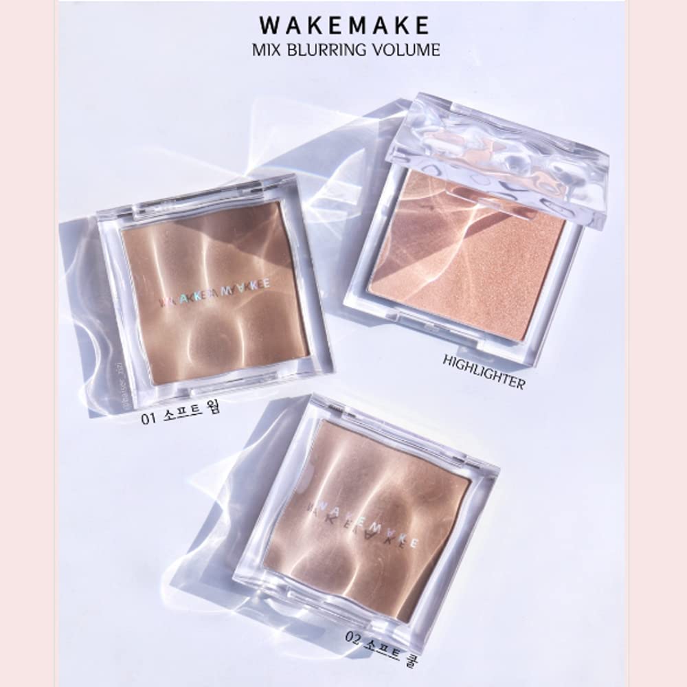 Wakemake Mix Blurring Volume Shading, Fillimilli Portable Fan Brust Set 10g / 0.35Oz (01 SOFT WARM)