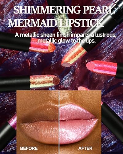 Metallic Lipstick for Women - Long Lasting Shimmer & Glitter Lip Gloss - Variation 14