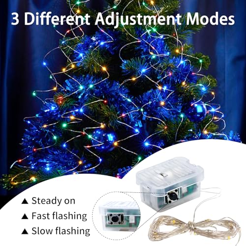 Mixed-Color Fairy Lights Set 24 Pack 7ft Waterproof Twinkle String Lights Battery Operated
