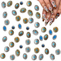 Turquoise Nail Charms Set - 50pcs 3D Metallic Gems for Nail Art DIY