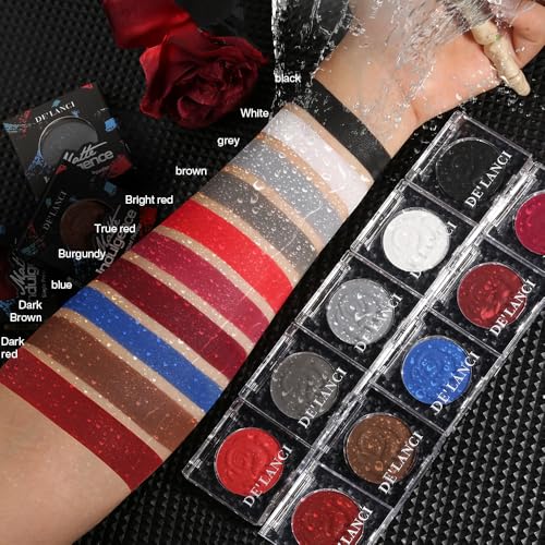 Dark Red Matte Eyeshadow Palette with Applicator - Gothic Vampire Look, Long-Lasting & Waterproof - Variation 11