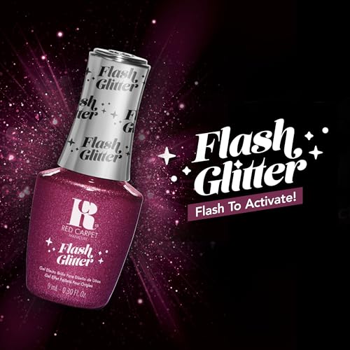Red Carpet Manicure Glisten While I Glow Glitter Gel - Flash-Activated Sparkle & Long-Lasting Manicure