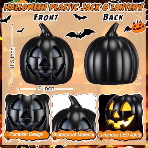 Halloween Jack O Lantern Pumpkin Decoration Set - Black & White, 6 Pcs