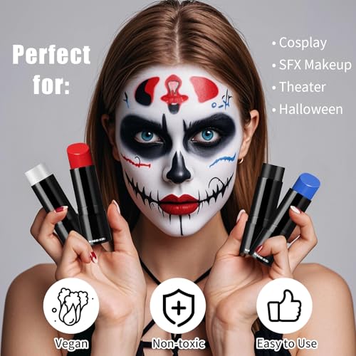 Red Face Paint Stick - Full Coverage, Portable for Halloween & Cosplay