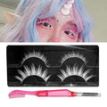White False Eyelashes Comb for Cosplay & Halloween - Colorful Eye Extension Makeup Tool MQ11UD
