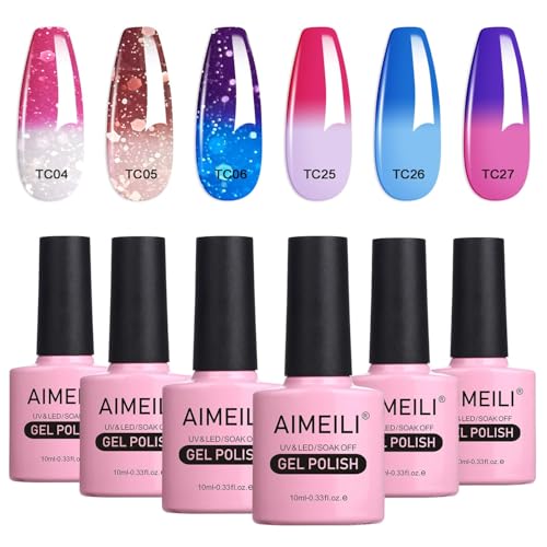 Mood Changing Gel Nail Polish Set 6 x 10ml - Chameleon Effect - Variation of THIS listing