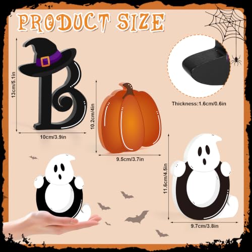 Halloween Ghost Wooden Sign Set - BOO Variation for Indoor Decor