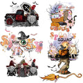 Halloween Iron-On Patches Heat Transfer Stickers – Ghost Pumpkin Trick or Treat Cute Fabric Appliques - 6 Sheets