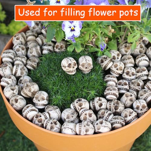 Mini Halloween Skeleton Head Figurines Set - Resin 20 Pcs - Styl2