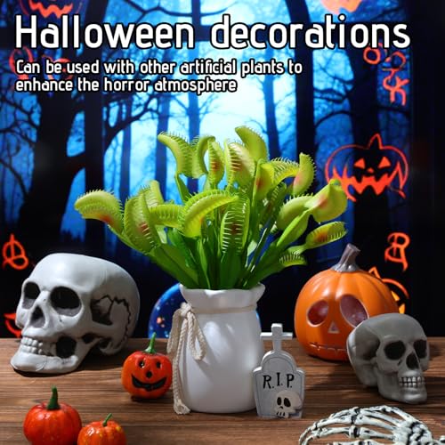 8 Pack Artificial Venus Flytrap Plants Decoration - Indoor & Outdoor Faux Plants