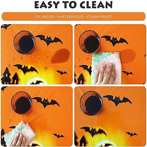 Halloween Waterproof Plastic Tablecloth 54x72 Inches - 3 Pack Party Cover