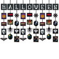 Halloween Hanging Banner Garland Set - Spiders, Skulls, Pumpkins, Bats, 9 Strings DIY Decorations