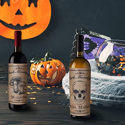 Halloween Wine & Beer Bottle Labels Waterproof Stickers - 12 Styles