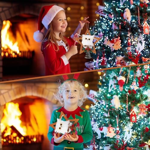 11 Inch Christmas Owl Tree Topper with Star Frame - Holiday Decor