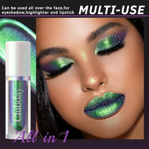 Noerrors Emerald Night Spark Liquid Chameleon Eyeshadow - Multichrome Metallic Green, Long-Lasting Eye Topper for Party & Holiday