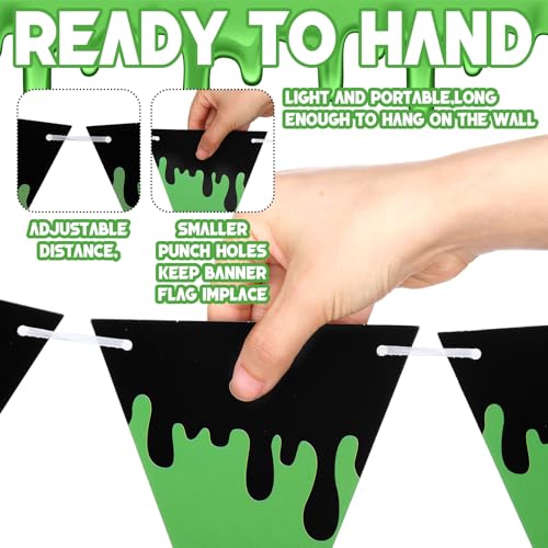 Halloween Ghost Banner Set - Black Liquid Print Party Decorations, 5 Pcs