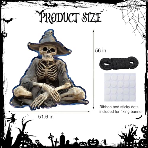 Halloween Car Trunk or Treat Decorations Kit - Ghosts & Cats Banner, Reusable Outdoor Display
