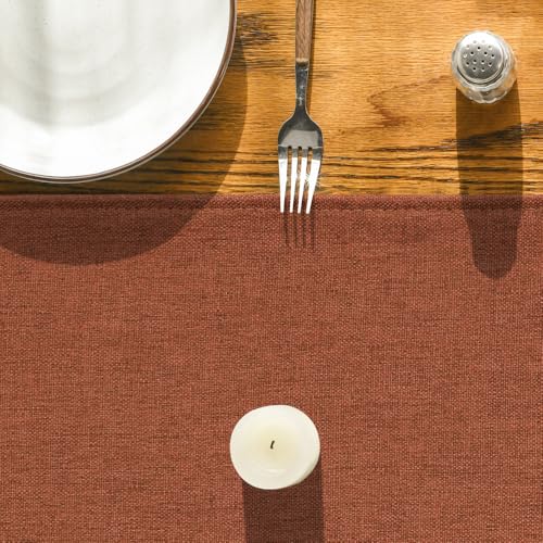 Rusty Orange Table Runner 13x36 Inch Fall Thanksgiving Kitchen Decor - Washable