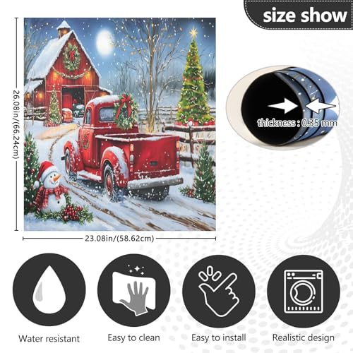 Truck Christmas Tree Dishwasher Magnet Cover Front Door - Red House Decor