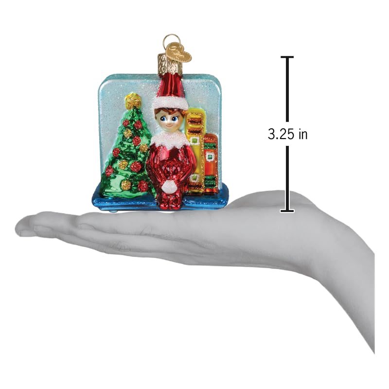 Old World Christmas Scout Elf Glass Ornaments for Christmas Tree – Handcrafted Holiday Decoration, Elf on The Shelf