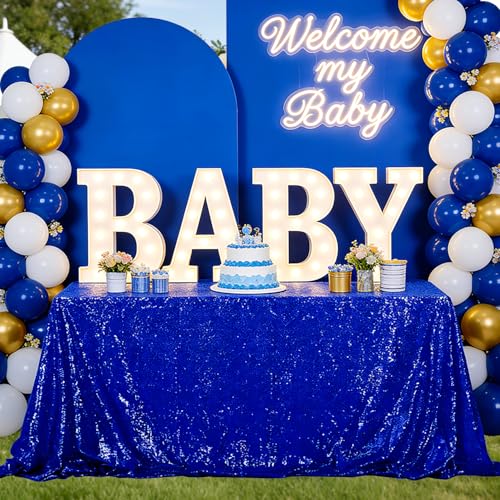 Royal Blue Sequin Tablecloth 60x102 Inch Glitter Drape for Weddings & Events - Variation of THIS listing