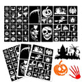 Halloween Glitter Tattoo Stencil Kit for Kids - Black Variation, 45 Designs