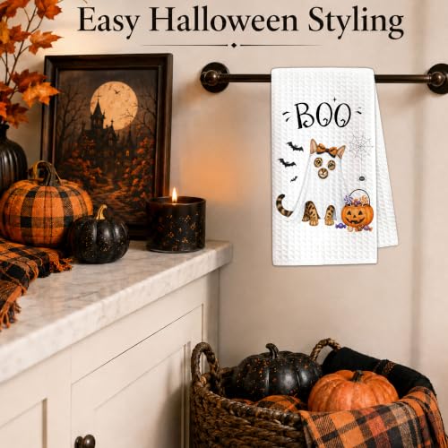 Bengal Cat Halloween Kitchen Towel - Funny Cat Lover Gift - 16x24 Inches