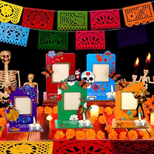 Dia De Los Muertos Altar Decorations Picture Frames Set C - Day of the Dead Decor