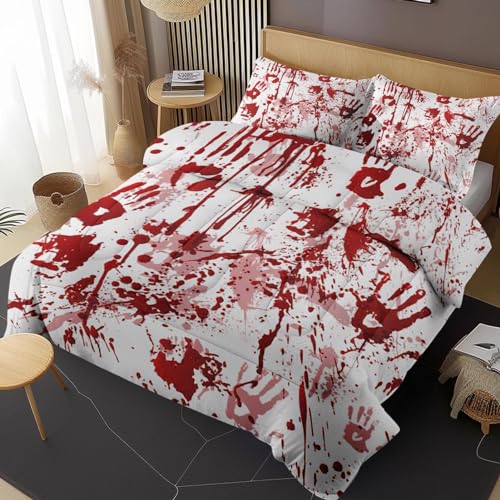 Halloween Horror Red Queen Comforter Set - 3 Pieces, Bedroom Decor