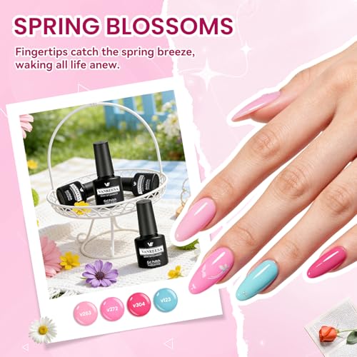 VANREESA 72 Bright Rainbow Tones Gel Nail Polish Set - 20 Summer Colors & Top Coats