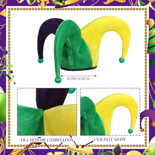 Mardi Gras Tree Topper Jester Clown Hat Decorations for Home & Party