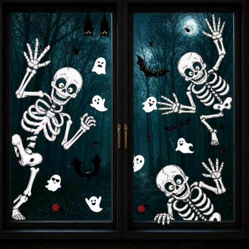 Halloween Skeleton Window Clings Decor Halloween Decorations Ghost Stickers - Variation of THIS listing