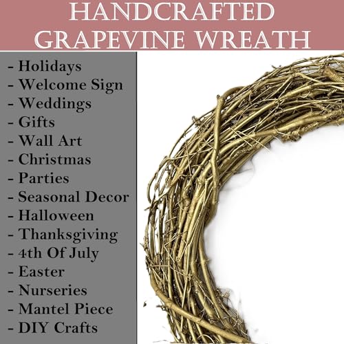 18-Inch Painted Grape Vine Wreath for DIY Craft Projects and Holiday Decor